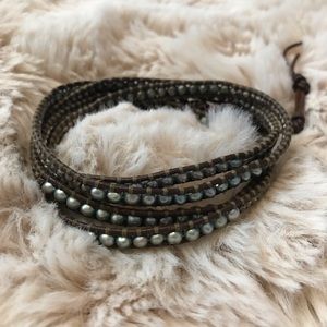 Chan Luu beaded leather wrap bracelet